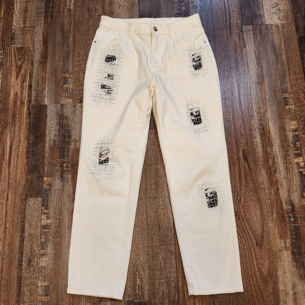 Clair Desjardins Jeweled Patched Pants Size S